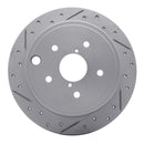 R1 15-21 Subaru WRX Rear Right Drilled & Slotted Geo-Carbon Rotor