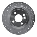 R1 09-14 Mini Cooper Clubman Rear Left Drilled & Slotted Silver Brake Rotor