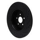 R1 19-24 Ford Edge Rear Left Drilled & Slotted Black Brake Rotor