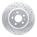 R1 17-25 Tesla Model 3 Front Right Drilled & Slotted Silver Brake Rotor