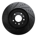 R1 04-11 Mazda RX-8 Front Right Drilled & Slotted Black Brake Rotor