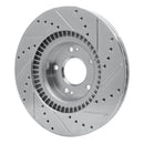 R1 09-11 Hyundai Genesis Sedan Front Left Drilled & Slotted Silver Brake Rotor