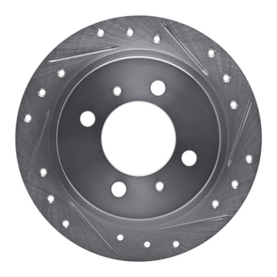 R1 91-06 Nissan 200SX Rear Right Drilled & Slotted Silver Brake Rotor