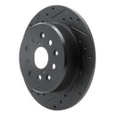 R1 98-10 Lexus GS430 Rear Left Drilled & Slotted Black Brake Rotor
