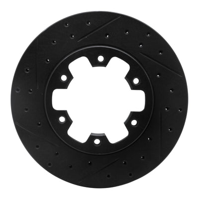 R1 83-85 Nissan 720 DATSUN Front Left Drilled & Slotted Black Brake Rotor
