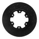 R1 83-85 Nissan 720 DATSUN Front Left Drilled & Slotted Black Brake Rotor