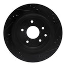 R1 02-06 Infiniti M45 Rear Left Drilled & Slotted Black Brake Rotor