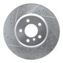 R1 10-19 BMW 640I xDrive Convertible Rear Left Drilled & Slotted Silver Brake Rotor