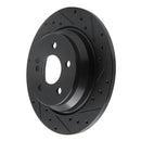 R1 07-13 Mercedes-Benz S550 Rear Right Drilled & Slotted Black Brake Rotor