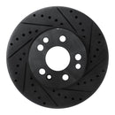 R1 91-99 Mercedes-Benz S350 Front Right Drilled & Slotted Black Brake Rotor
