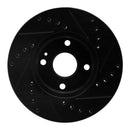 R1 94-02 Mazda Miata Front Left Drilled & Slotted Black Brake Rotor