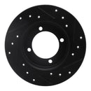 R1 88-93 Ford Festiva Front Left Drilled & Slotted Black Brake Rotor