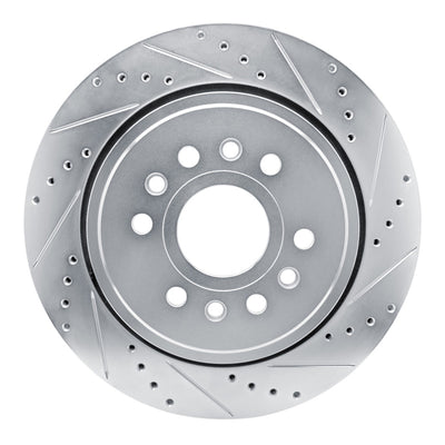 R1 21-25 Jeep Grand Wagoneer Rear Right Drilled & Slotted Silver Brake Rotor