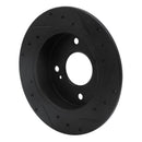 R1 89-98 Nissan 240SX Rear Left Drilled & Slotted Black Brake Rotor