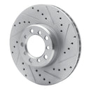 R1 85-91 Mercedes-Benz 560SEC Front Right Drilled & Slotted Silver Brake Rotor