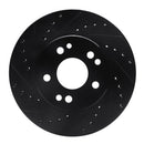 R1 84-95 Mercedes-Benz E300 Front Left Drilled & Slotted Black Brake Rotor