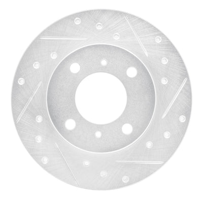 R1 92-96 Dodge COLT Front Right Drilled & Slotted Silver Brake Rotor