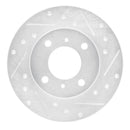 R1 92-96 Dodge COLT Front Right Drilled & Slotted Silver Brake Rotor