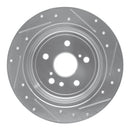 R1 04-10 Toyota SIENNA Rear Left Drilled & Slotted Silver Brake Rotor