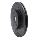 R1 07-13 Nissan Altima Front Right Drilled & Slotted Black Brake Rotor