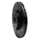 R1 91-20 Alfa Romeo 164 Front Right Drilled & Slotted Black Brake Rotor