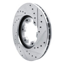 R1 96-04 Infiniti QX4 Front Left Drilled & Slotted Silver Brake Rotor
