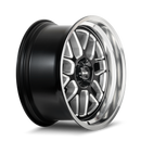 Ridler 611 17x8 / 5x120.65 BP / 0mm Offset / 83.82mm Hub Gls Blk/Mill w/ Diamond Cut Lip Wheel