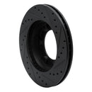 R1 90-92 Toyota Land Cruiser Front Left Drilled & Slotted Black Brake Rotor