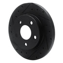 R1 93-05 Ford Taurus SHO Rear Left Drilled & Slotted Black Brake Rotor