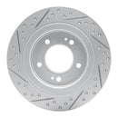 R1 13-26 Hyundai Kona Rear Right Drilled & Slotted Geo-Carbon Rotor
