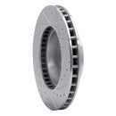 R1 90-97 Jaguar XJ6 Front Left Drilled & Slotted Silver Brake Rotor