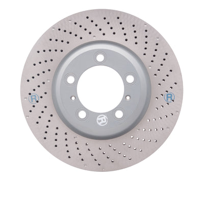 DFC 07-13 Porsche 911 Right Front Drilled Hi-Carbon Alloy Geomet Coated Rotor