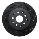 R1 93-98 Toyota Supra Rear Right Drilled & Slotted Black Brake Rotor
