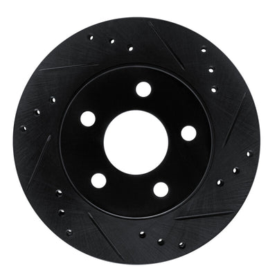 R1 86-92 Ford Thunderbird Rear Right Front Right Drilled & Slotted Black Brake Rotor
