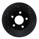 R1 86-92 Ford Thunderbird Rear Right Front Right Drilled & Slotted Black Brake Rotor