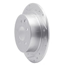 R1 02-25 Nissan Juke Rear Left Drilled & Slotted Silver Brake Rotor