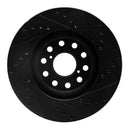 R1 93-98 Toyota Supra Front Left Drilled & Slotted Black Brake Rotor