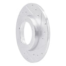 R1 65-76 Porsche 911 Front Right Drilled & Slotted Silver Brake Rotor