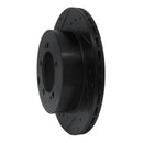 R1 92-96 Mitsubishi DIAMANTE Rear Left Drilled & Slotted Black Brake Rotor