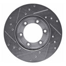 R1 1986-1993 Mazda B2200 Front Right Drilled & Slotted Silver Brake Rotor