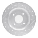 R1 1979-1981 Nissan Maxima Rear Left Drilled & Slotted Silver Brake Rotor