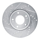 R1 10-11 Kia SOUL Front Right Drilled & Slotted Silver Brake Rotor