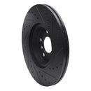 R1 15-25 BMW X2 Front Left Drilled & Slotted Black Brake Rotor