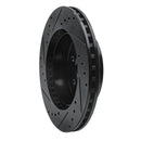 R1 97-02 Dodge Dakota 4WD Front Right Drilled & Slotted Black Brake Rotor