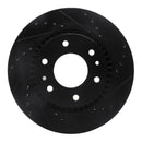 R1 06-09 Buick Rainier Front Right Drilled & Slotted Black Brake Rotor