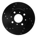 R1 90-00 Honda Civic del Sol Front Drilled & Slotted Black Brake Rotor Set