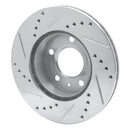 R1 82-90 Volvo 760 Series Front Right Drilled & Slotted Silver Brake Rotor
