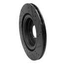 R1 14-24 Land Rover Range Rover Sport Rear Left Drilled & Slotted Black Brake Rotor