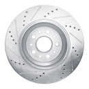 R1 14-16 Maserati Ghibli Rear Drilled & Slotted Silver Brake Rotor Set
