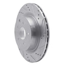 R1 03-08 Infiniti G35 Rear Right Drilled & Slotted Silver Brake Rotor